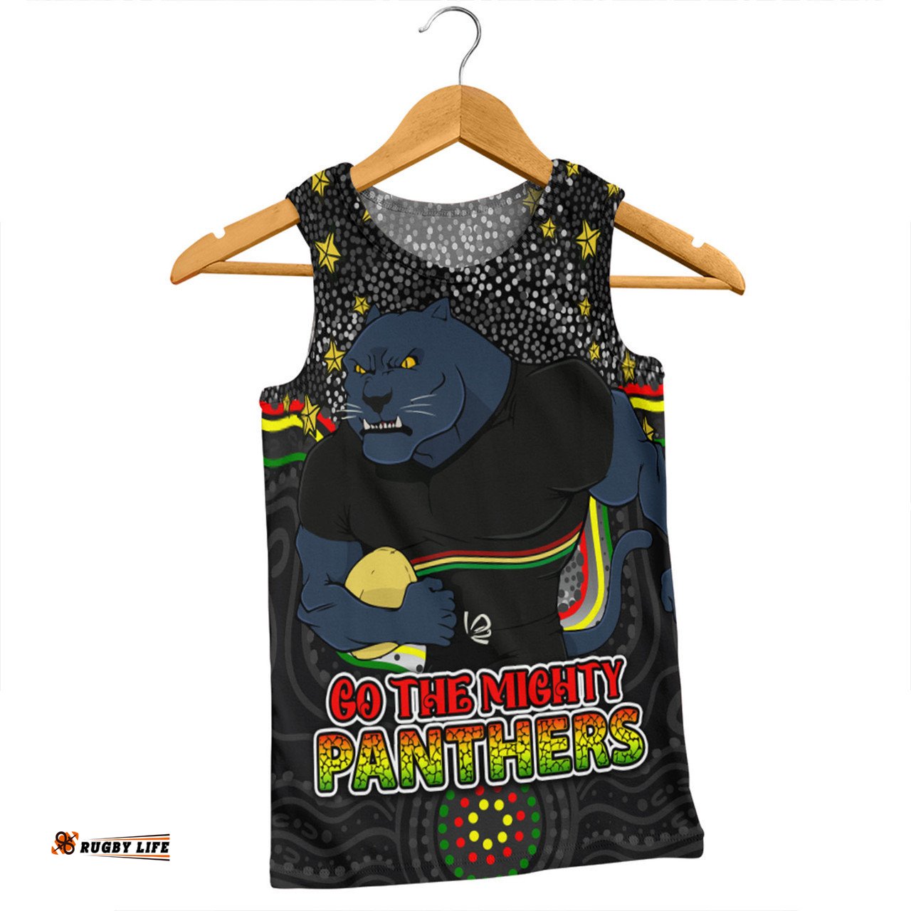 Amazing Aussie Penrith Panthers Custom Custom With Aboriginal Inspired Style Of Dot Painting Patterns Men Tank Top