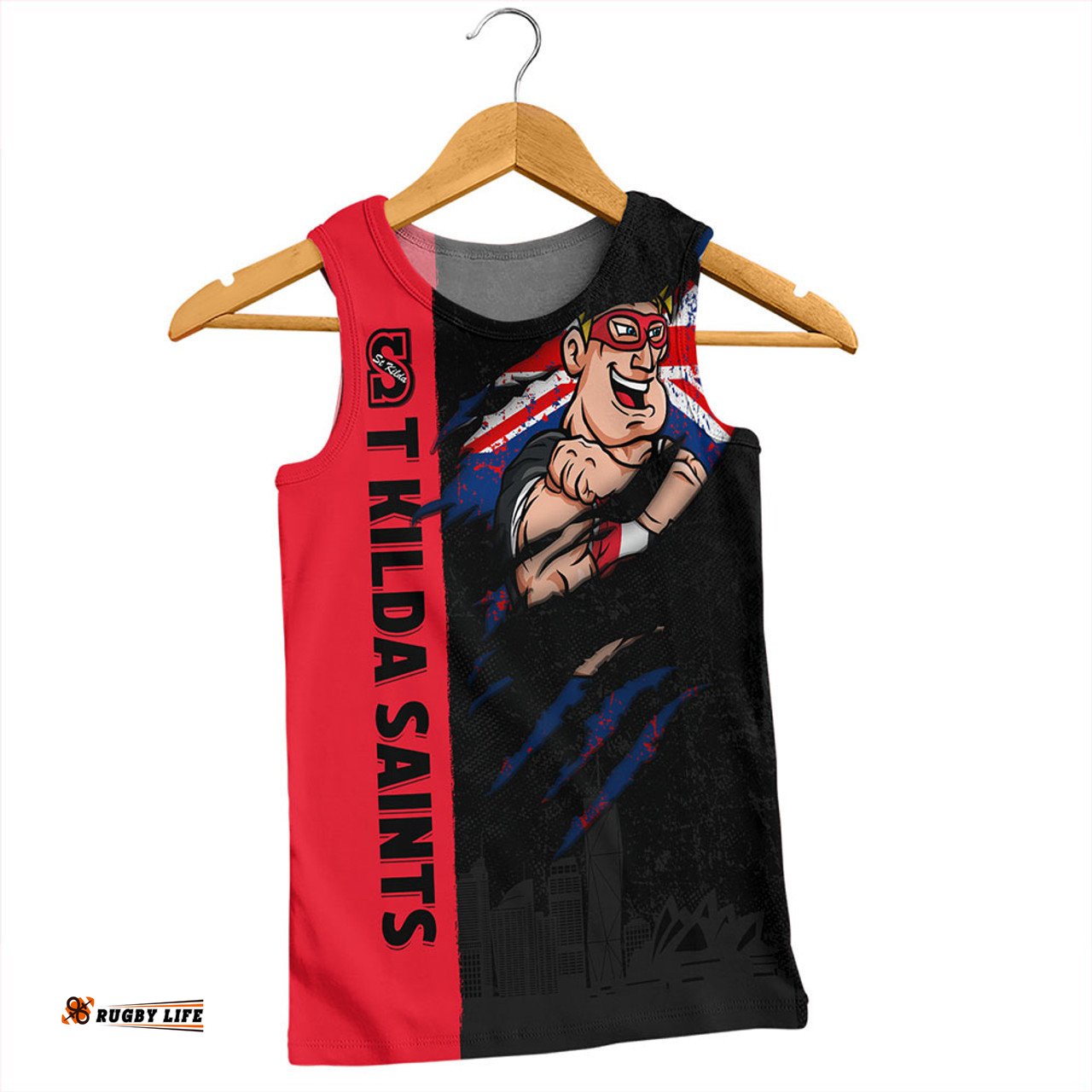 Amazing Aussie St Kilda Burning Passion Of Power Scratch Style Men Tank Top