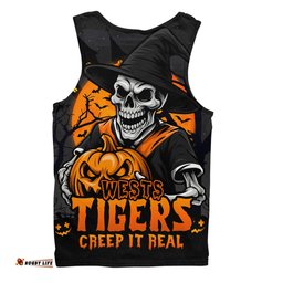 Amazing Aussie Wests Tigers Dark Moon Rugby Halloween Battle Edition Men Tank Top