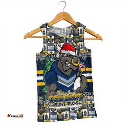 Amazing Aussie North Queensland Cowboys Merry Ugly Christmas Comic Style Men Tank Top