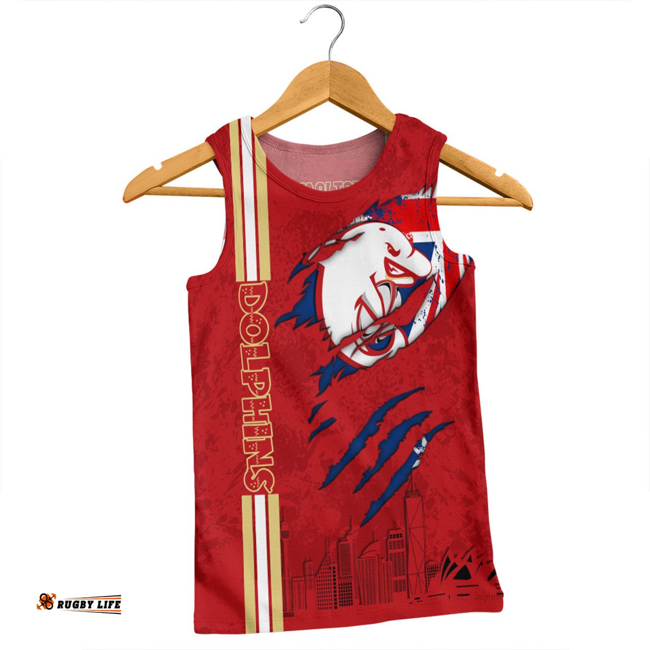 Amazing Aussie Redcliffe Dolphins Happy Australia Day Flag Scratch Style Men Tank Top