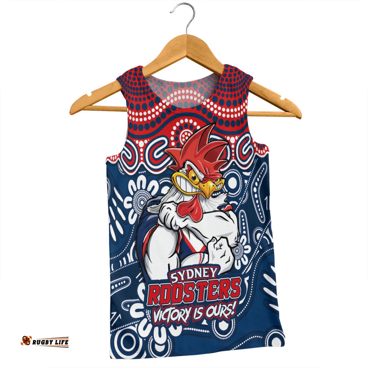 Amazing Aussie Sydney Roosters Aboriginal Inspired Tough Fan Rugby For Life Men Tank Top