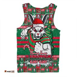 Amazing Aussie South Sydney Rabbitohs Merry Ugly Christmas Comic Style Men Tank Top