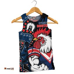 Amazing Aussie Sydney Roosters NAIDOC Indigenous Warrior Spirit Men Tank Top