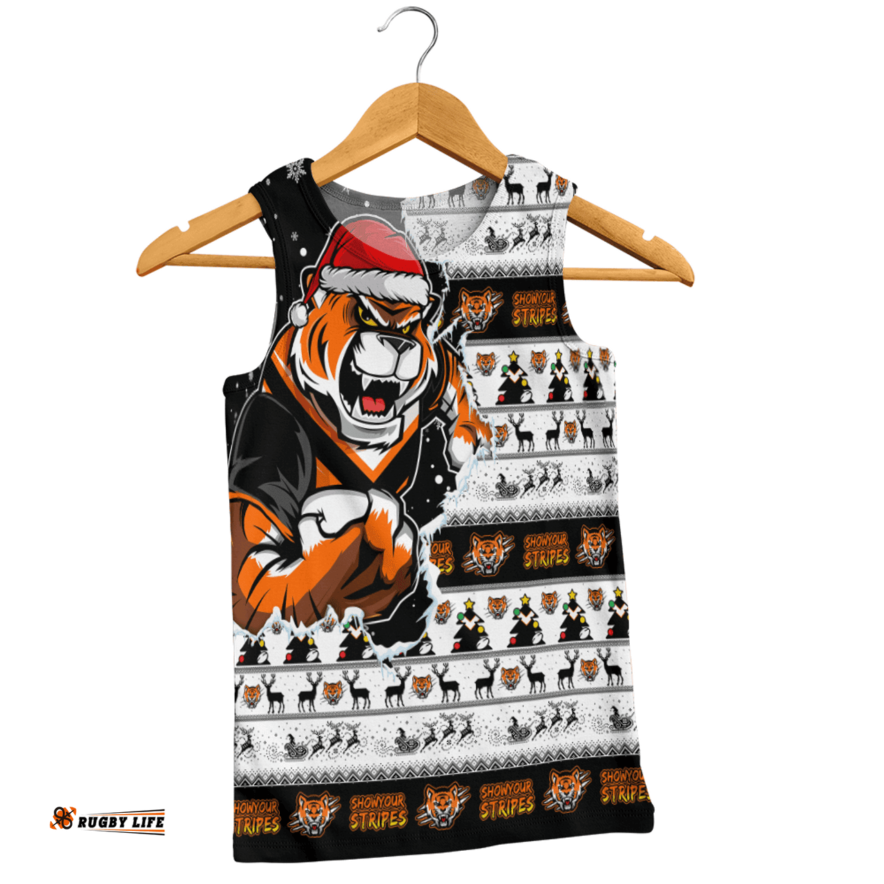 Amazing Aussie Wests Tigers Merry Ugly Christmas Our Beloved Team Scratch Style Men Tank Top