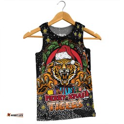 Amazing Aussie Wests Tigers Christmas Custom Merry Christmas Our Beloved Team With Aboriginal Dot Art Pattern Men Tank Top