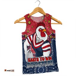 Amazing Aussie Sydney Roosters Custom Custom With Aboriginal Inspired Style Of Dot Painting Patterns Men Tank Top