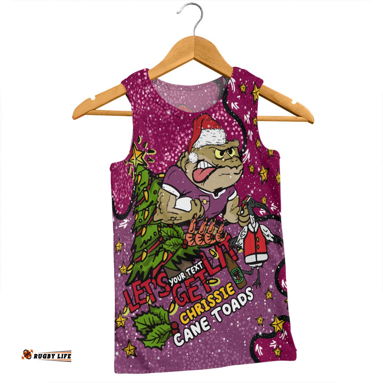 Amazing Aussie Queensland Cane Toads Christmas Custom Let's Get Lit Chrisse Pressie Men Tank Top