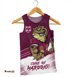 Amazing Aussie Queensland Maroons QLD Maroons Word Cloud Style Men Tank Top