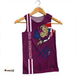 Amazing Aussie Queensland Maroons Happy Australia Day Flag Scratch Style Men Tank Top