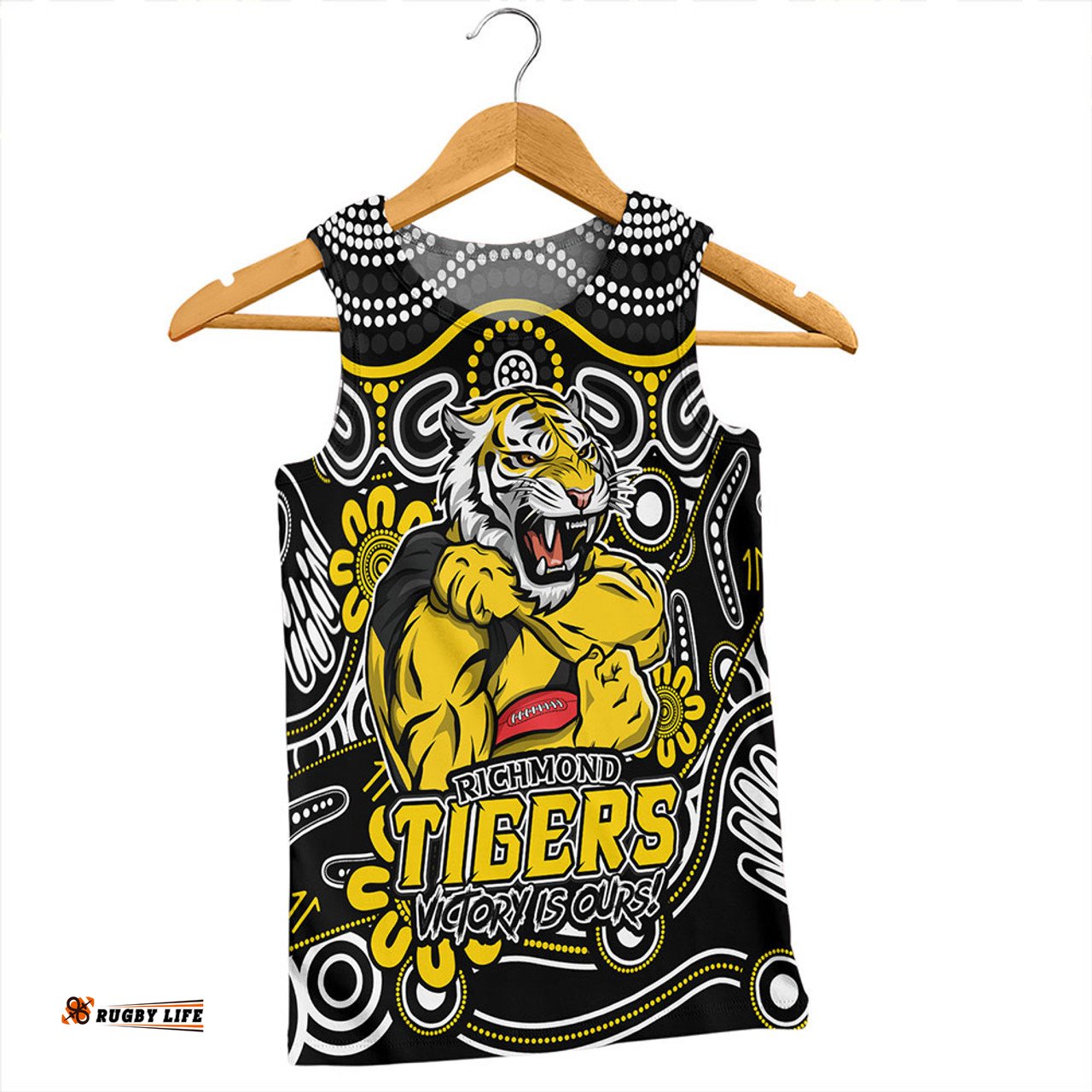Amazing Aussie Richmond Aboriginal Inspired Tough Fan Football For Life Men Tank Top