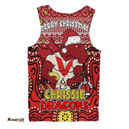 Amazing Aussie St. George Illawarra Dragons Christmas Custom Christmas Knit Patterns Vintage Jersey Ugly Men Tank Top