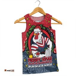 Amazing Aussie Sydney Roosters Christmas Custom Merry Christmas Our Beloved Team With Aboriginal Dot Art Pattern Men Tank Top