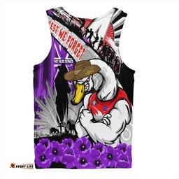 Amazing Aussie Sydney Swans ANZAC Day Honor Purple Valor And Spirit Men Tank Top
