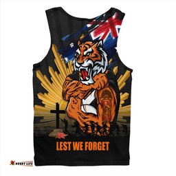 Amazing Aussie Wests Tigers Fearless ANZAC Defender Men Tank Top