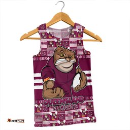 Amazing Aussie Queensland Maroons Champion’s Pride Comic Style Men Tank Top