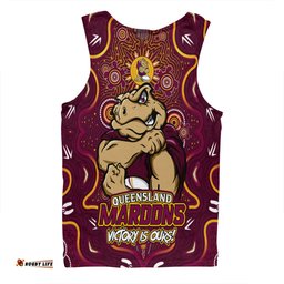 Amazing Aussie Queensland Maroons Aboriginal Pattern Inspired Victory Is Ours Men Tank Top