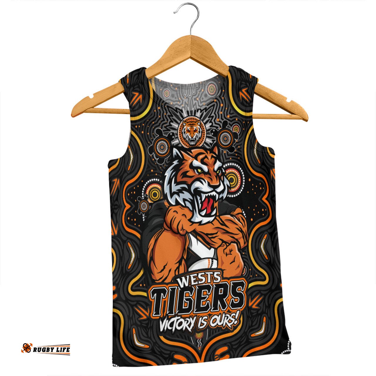 Amazing Aussie Wests Tigers Aboriginal Pattern Inspired Victory Is Ours Men Tank Top