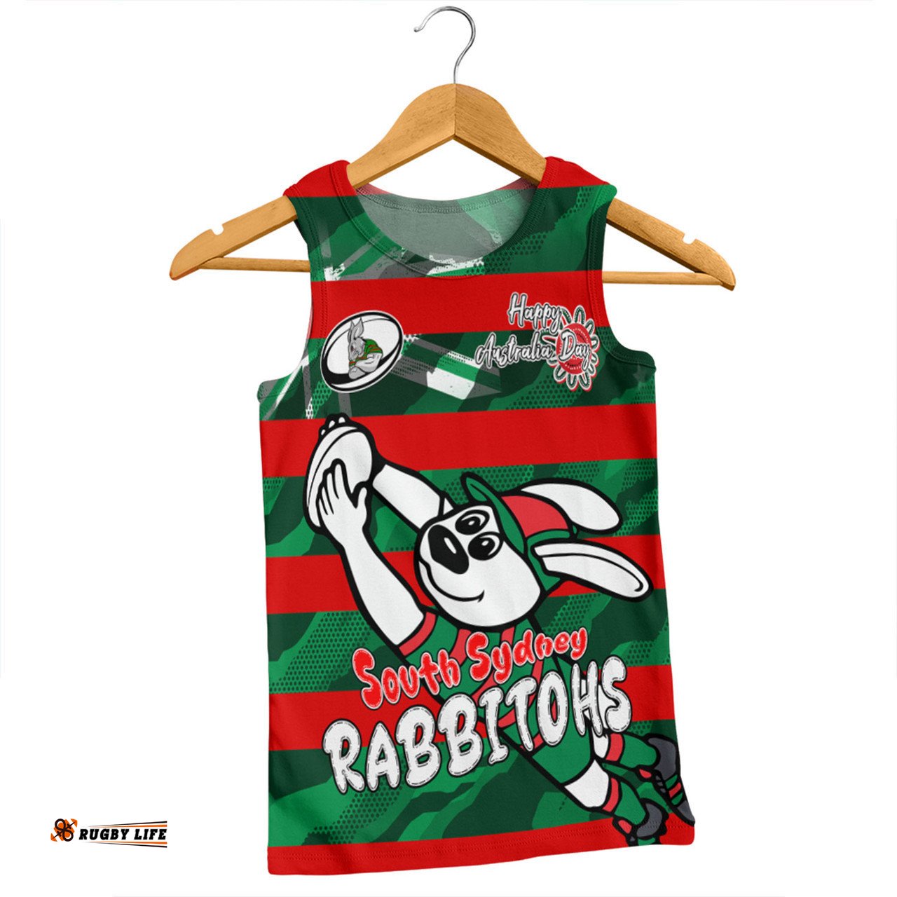 Amazing Aussie South Sydney Rabbitohs Happy Australia Day We Are One And Free Men Tank Top