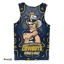 Amazing Aussie North Queensland Cowboys Aboriginal Pattern Inspired Victory Is Ours Men Tank Top