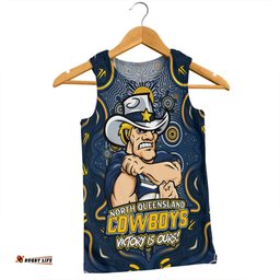 Amazing Aussie North Queensland Cowboys Aboriginal Pattern Inspired Victory Is Ours Men Tank Top
