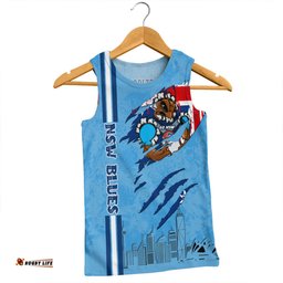 Amazing Aussie New South Wales Blues Happy Australia Day Flag Scratch Style Men Tank Top