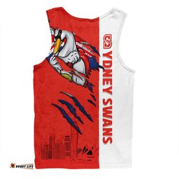 Amazing Aussie Sydney Swans Burning Passion Of Power Scratch Style Men Tank Top