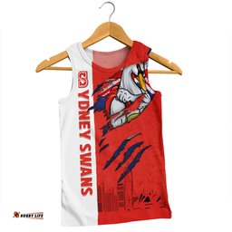 Amazing Aussie Sydney Swans Burning Passion Of Power Scratch Style Men Tank Top