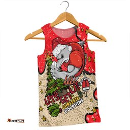 Amazing Aussie Redcliffe Dolphins Christmas Custom Let's Get Lit Chrisse Pressie Men Tank Top