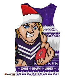 Amazing Aussie Fremantle Merry Christmas Down Under Footy Power Style Men Tank Top
