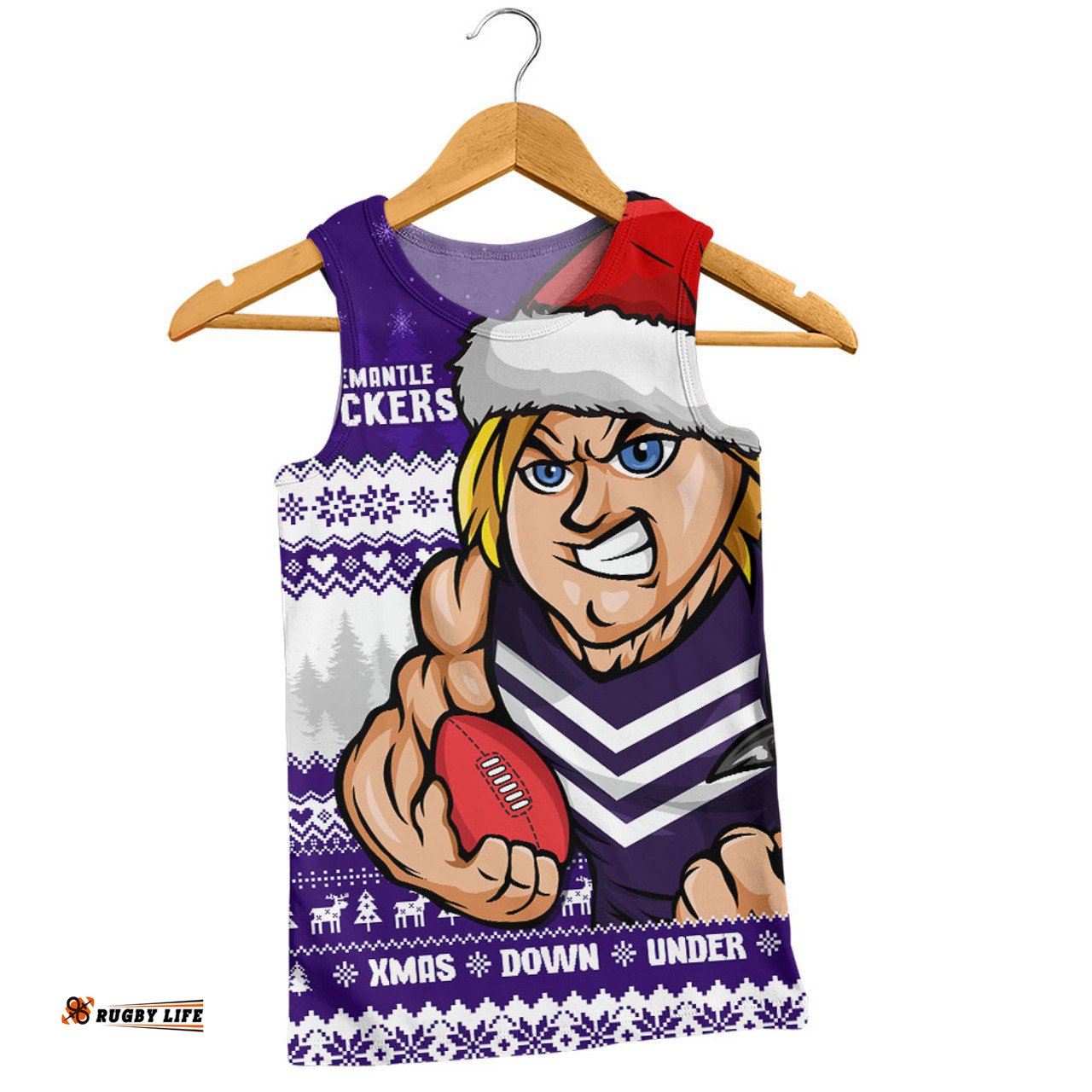 Amazing Aussie Fremantle Merry Christmas Down Under Footy Power Style Men Tank Top