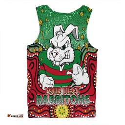 Amazing Aussie South Sydney Rabbitohs Custom With Aboriginal Inspired Style Of Dot Painting Patterns Men Tank Top