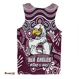 Amazing Aussie Manly Warringah Sea Eagles Aboriginal Inspired Tough Fan Rugby For Life Ver 2.0 Men Tank Top