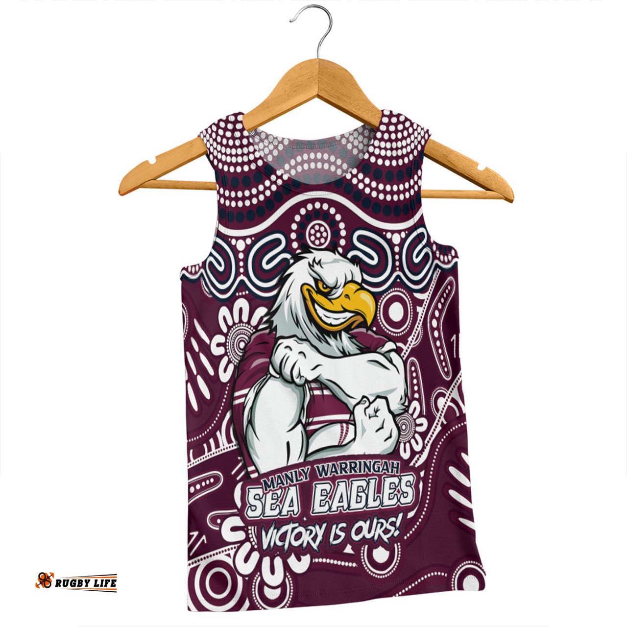 Amazing Aussie Manly Warringah Sea Eagles Aboriginal Inspired Tough Fan Rugby For Life Ver 2.0 Men Tank Top