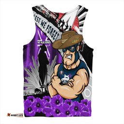 Amazing Aussie Carlton ANZAC Day Honor Purple Valor And Spirit Men Tank Top