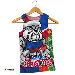 Amazing Aussie Western Bulldogs Santa Scoring Touchdown On Christmas Game Day Men Tank Top
