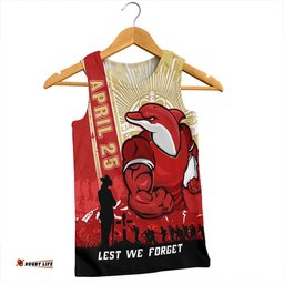 Amazing Aussie Redcliffe Dolphins Anzac Day Lest We Forget Strong Fighting Spirit Men Tank Top