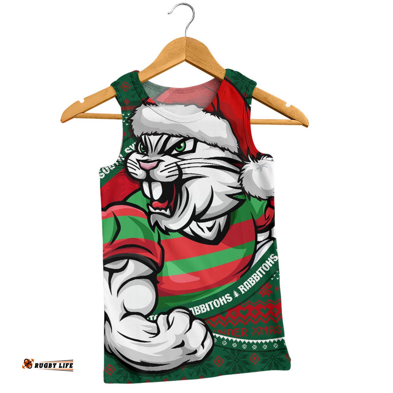 Amazing Aussie South Sydney Rabbitohs Ugly Knit Style For Christmas Game Fans Men Tank Top