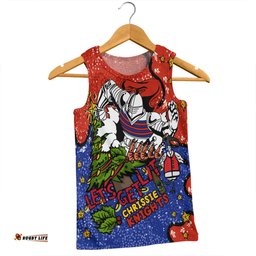 Amazing Aussie Newcastle Knights Christmas Custom Let's Get Lit Chrisse Pressie Men Tank Top