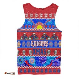 Amazing Aussie Newcastle Knights Christmas Aboriginal Custom Indigenous Knitted Ugly Xmas Style Men Tank Top