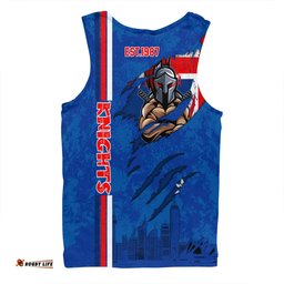 Amazing Aussie Newcastle Knights Happy Australia Day Flag Scratch Style Men Tank Top