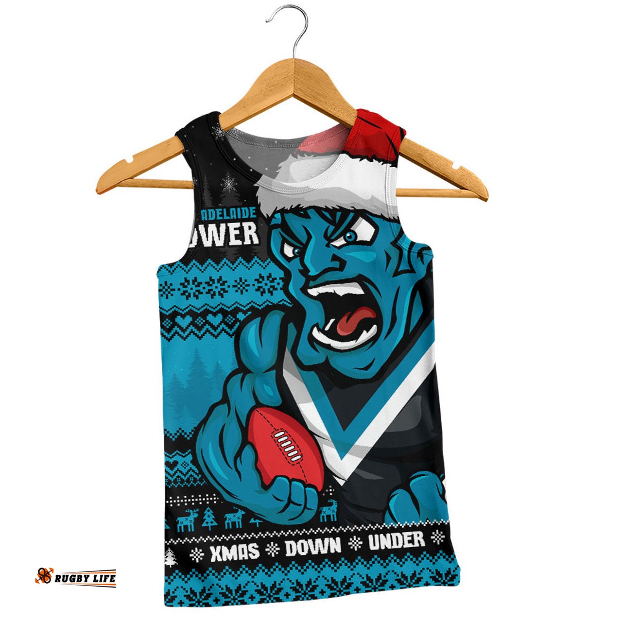 Amazing Aussie Port Adelaide Merry Christmas Down Under Footy Power Style Men Tank Top