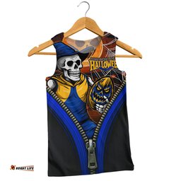 Amazing Aussie West Coast Eagles Halloween Night Reaper Zipper Men Tank Top