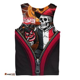 Amazing Aussie St Kilda Halloween Night Reaper Zipper Men Tank Top