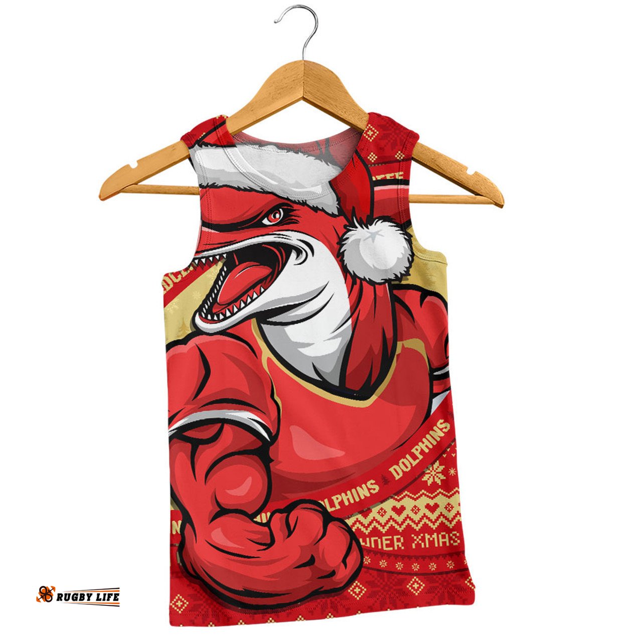 Amazing Aussie Redcliffe Dolphins Ugly Knit Style For Christmas Game Fans Men Tank Top