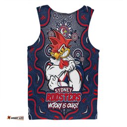 Amazing Aussie Sydney Roosters Aboriginal Pattern Inspired Victory Is Ours Men Tank Top
