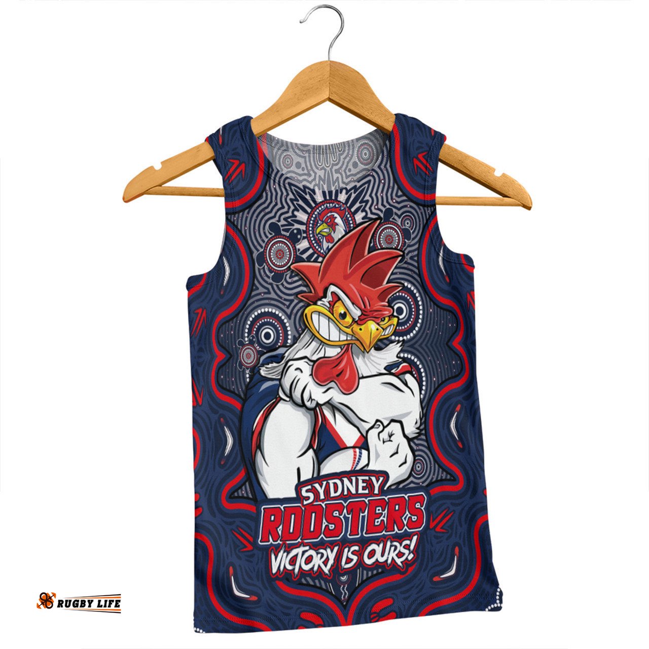 Amazing Aussie Sydney Roosters Aboriginal Pattern Inspired Victory Is Ours Men Tank Top