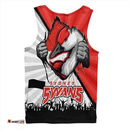 Amazing Aussie Sydney Swans Breaking Through Fan Design Men Tank Top