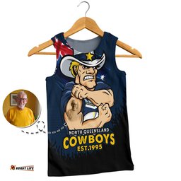 Amazing Aussie North Queensland Cowboys Heart Of A Fighter Tough And Fearless Men Tank Top