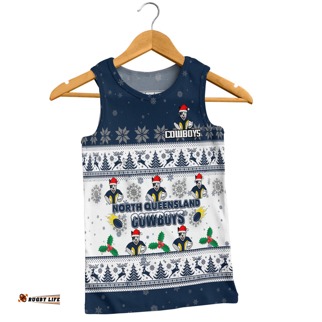 Amazing Aussie North Queensland Cowboys Christmas Custom Special Ugly Christmas Men Tank Top